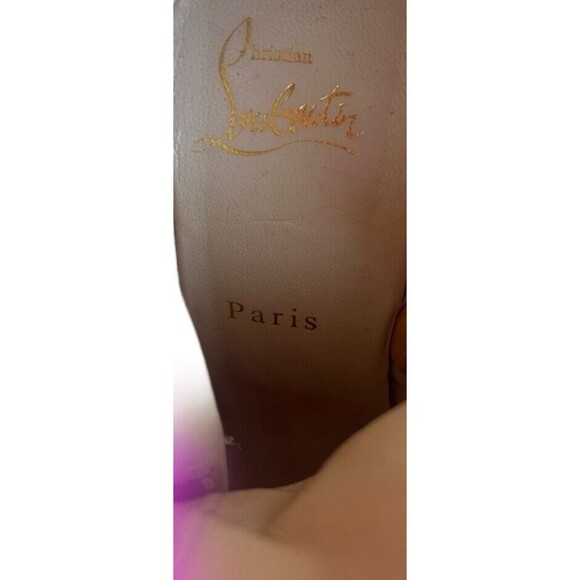 Christian Louboutin May Wong 100 Floral & Rabbit Fur Block Heel Booties - Picture 3 of 10